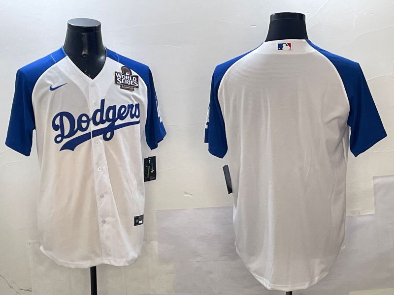 Men Los Angeles Dodgers Blank White blue Game 2025 Nike MLB Jersey style 6->san francisco giants->MLB Jersey